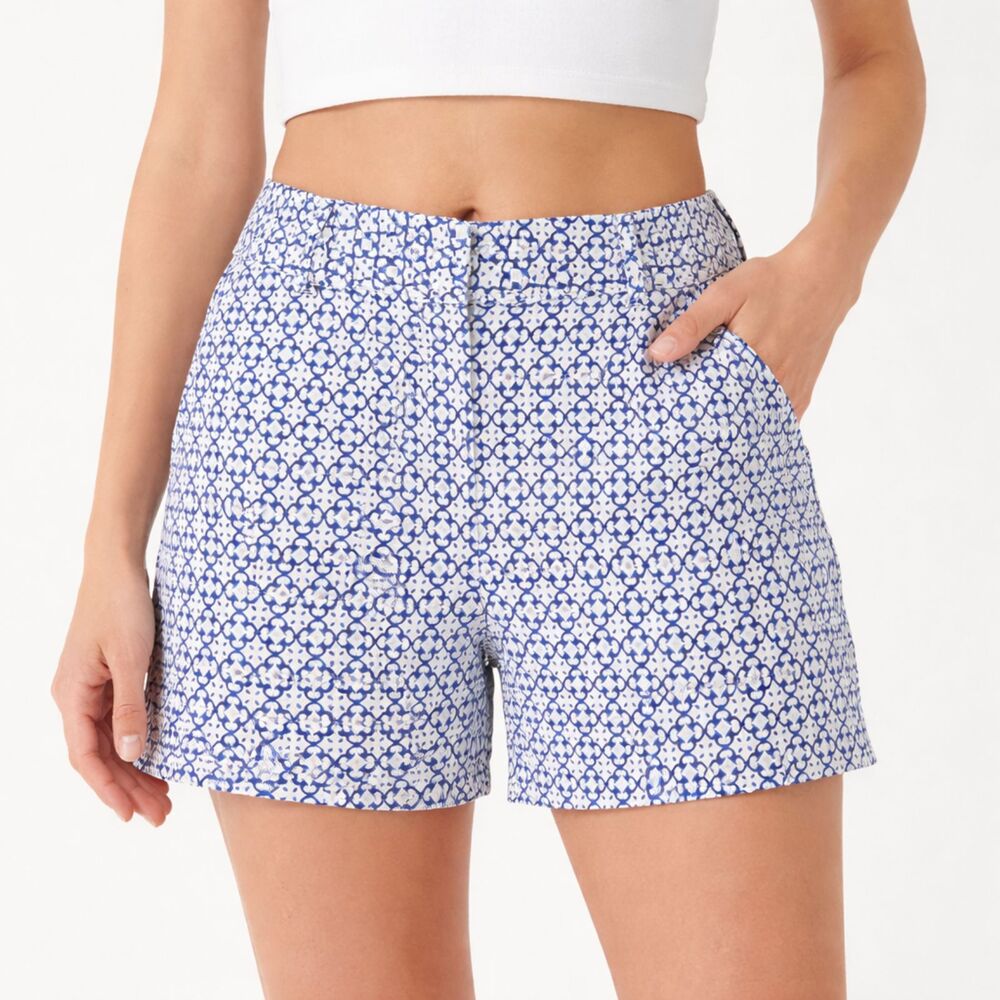 The Limited Shorts Blue White Mid Rise Size 12 NWOT